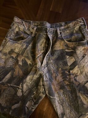 Wrangler Brown/Tan Camouflage Jeans with Leather Patch